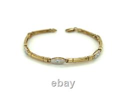 9ct Yellow and White Gold Bracelet with CZ Fully Hallmarked