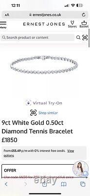 9ct white gold diamond tennis bracelet