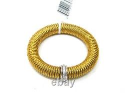 ALOR Kai 18k White Gold, Gold Stainless Steel, Diamond Coil Bracelet NWT