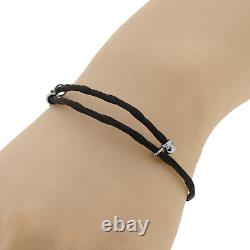 Alor 18K White Gold Black Single Wrap Cable Stackable Diamond Bracelet