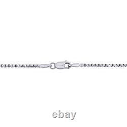 Amour 10k White Gold 1.6mm Round Box Link Bracelet 9 in