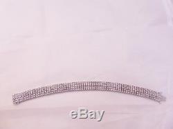 An extremely large 6.7 carat heavy 14 carat white gold diamond bracelet