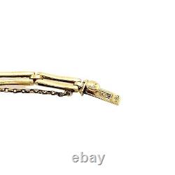 Antique 14ct Yellow Gold Old cut Diamond & Sapphires Bracelet