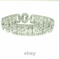 Antique Art Deco 14.5CT Marquise simulated round Bracelet 14K White Gold Over