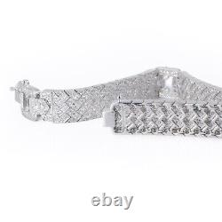 Art Deco Style 14k Gold 2.30 Ctw Round Diamond Geometric Bracelet E17201-10