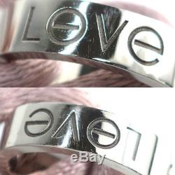 Auth Cartier Love Charity Bracelet 750(18K) White Gold/Pink Cord