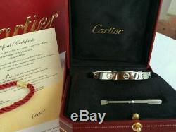 Authentic Cartier Love Bangle Bracelet 18k white Gold size 18