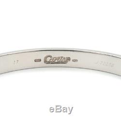 Authentic Cartier Love Bracelet Bangle 18K Size #17 White Gold K18WG Used F/S