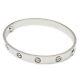 Authentic Cartier Love Bracelet Bangle 18K Size #17 White Gold Used F/S