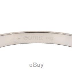 Authentic Cartier Love Bracelet Bangle K18WG Size #16 White Gold Used F/S