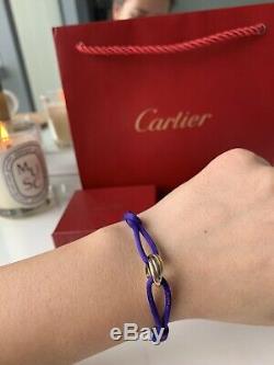 Authentic Cartier Trinity Cord Bracelet 18ct White Yellow Rose Gold