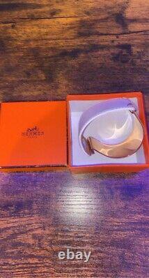 Authentic Hermes bangle Bracelet (White&Gold)