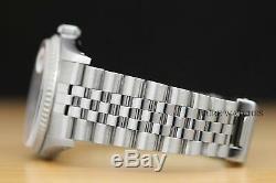 Authentic Mens Rolex Datejust 16234 Silver Diamond 18k White Gold & Steel Watch
