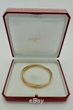 Authentic Vintage Cartier Trinity Bracelet 18k White Rose Yellow Gold in Case