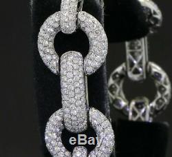 BA designer heavy 18K white gold elegant 20.65CT diamond cluster link bracelet