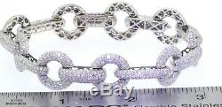 BA designer heavy 18K white gold elegant 20.65CT diamond cluster link bracelet