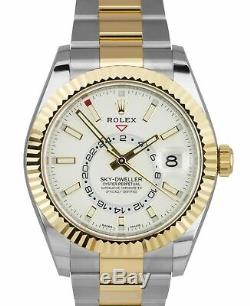 BRAND NEW Rolex Sky-Dweller 18K Two-Tone Gold Stainless White 42mm Watch 326933