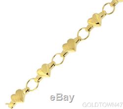 Baby Bracelet In 14K Yellow or White Gold Textured Fancy Heart