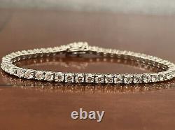 Bargain Offer 5.00Ct Top Quality Round Diamond Tennis Bracelet, 18k White Gold