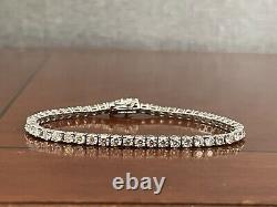 Bargain Offer 5.00Ct Top Quality Round Diamond Tennis Bracelet, 18k White Gold
