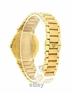 Baume & Mercier 18k Yellow Gold White Dial 34mm Bracelet Quartz Watch MOA03182