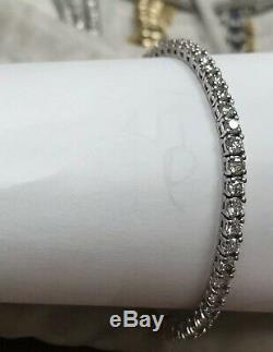 Beautiful Tennis Bracelet 6.00 Ctw G-si2 Natural Diamonds 14k White Gold