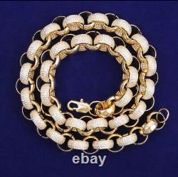 Belcher Bracelet and Chain Set Adjustable 24ct Gold Plated With Diamonds 24k