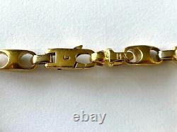 Braccio 14K Solid Yellow And White Gold Large Wrist Link Bracelet 9.25'' 6.7mm