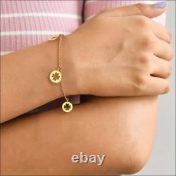 Bracelet 14/18KT solid Rose Gold Yellow Gold White Gold lucky charm bracelet