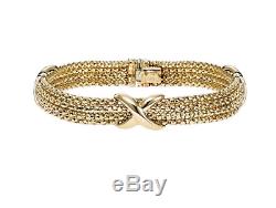 Bracelet In 14kt Gold Yellow+White Bead Multi-Strand with Box Clasp, 7.25