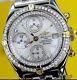 Breitling B13050 Chronograph Automatic Watch with Diamond Bezel & White Dial