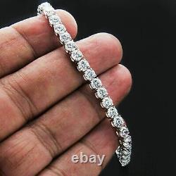 Brilliant 7 Ct Round Cut Simulated Diamond Tennis Bracelet 14k White Gold Plated