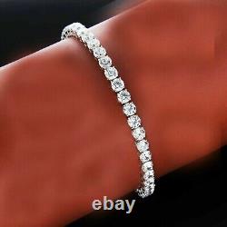 Brilliant 7 Ct Round Diamond Tennis Bracelet Wedding Ring 14k White Gold Finish