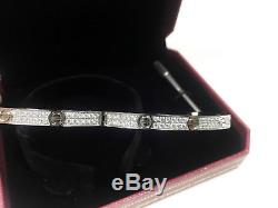 CLASSIC 18k White Gold Cartier Love Bracelet Diamond-Paved Size 17 original BOX