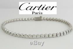 C De Cartie 18K White Gold 1.53 ct Round Cut Diamond Bracelet Rtl $12,600