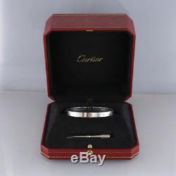 Cartier 18ct White Gold LOVE Bangle Bracelet Size 18