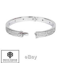 Cartier 18k White Gold Diamond Paved Pave Love Bracelet 18cm N6033603 $58,000
