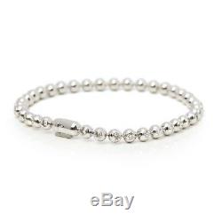 Cartier 18k White Gold Perles De Diamants Bracelet Com1325