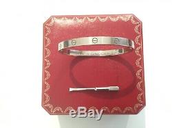 Cartier LOVE Bangle 18ct white gold size 21 excellent with screwdriver and box