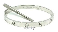 Cartier LOVE Bracelet 18K White Gold with Screwdriver & Cartier Pouch Size19