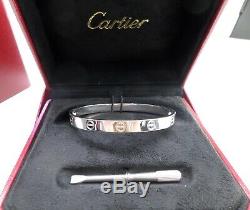 Cartier LOVE Bracelet Classic Size 18k White Gold Size 18 Mint Condition
