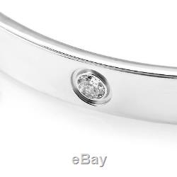 Cartier Love 18K White Gold 6 Diamond Bracelet Size 16