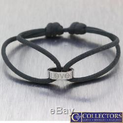 Cartier Love 18k White Gold Grey Cord Mini Charm Bracelet