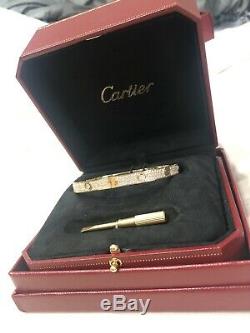Cartier Love Bracelet. 18k Yellow Gold. Fully Iced Out