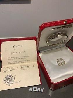 Cartier Love Bracelet Bangle 18CT WHITE GOLD BOX & CARTIER PAPERS (SIZE 18)