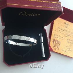 Cartier Love Bracelet Size 18 18k White Gold