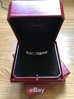 Cartier Love Bracelet White Gold Cuff Bracelet Size 18