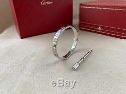 Cartier Love Bracelet White Gold Size 16