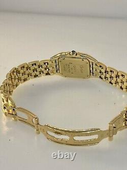 Cartier Panthere 22mm Yellow Gold Diamond White Dial Bracelet Ladies Watch