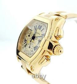 Cartier Roadster XL 2619 Chronograph 18k Yellow Gold Ref W62021Y2 Box + Papers